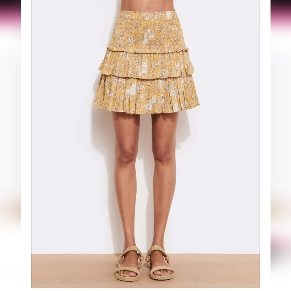 Sundry Womens  Ditzy Shirred Skirt in Buttercup Floral Print